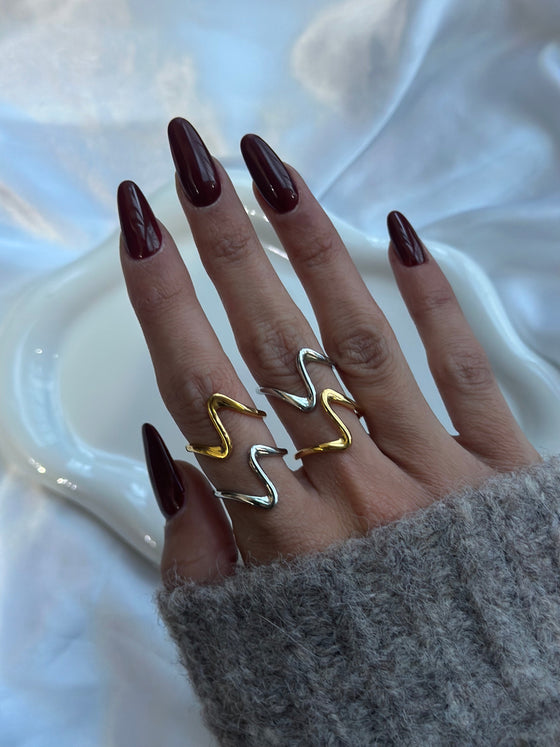 Anello onda argento
