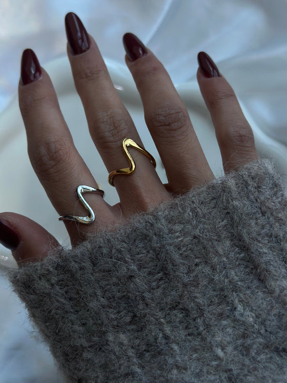 Anello onda argento