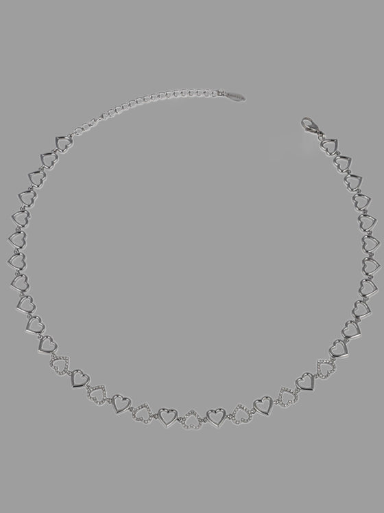 Girocollo multicuori argento