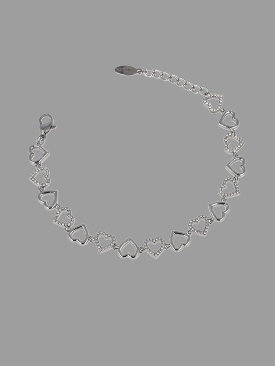 Bracciale multicuori argento