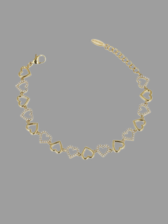 Bracciale multicuori oro