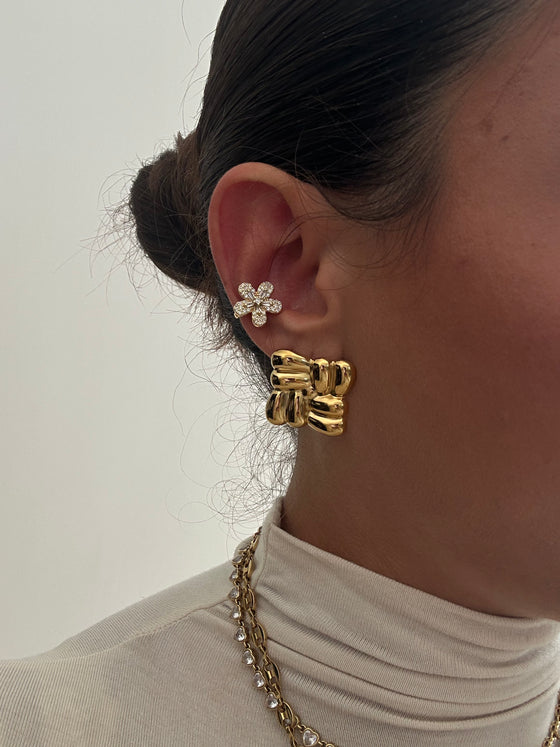 Earcuff fiore zircone oro