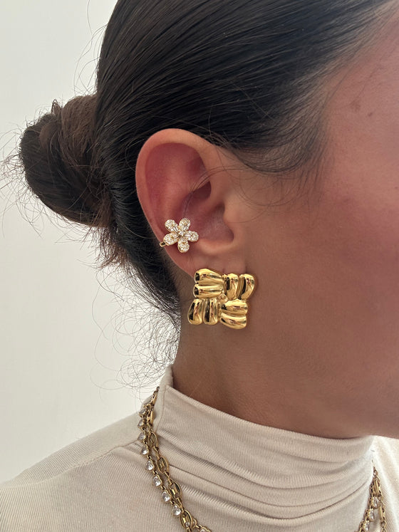 Earcuff fiore zircone oro