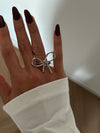 Anello fiocco big argento