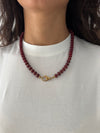 Collana perle burgundy
