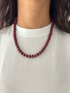 Collana perle burgundy